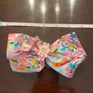 Pink Cartoon Labubu Monster Hair Bow for Kids nwt